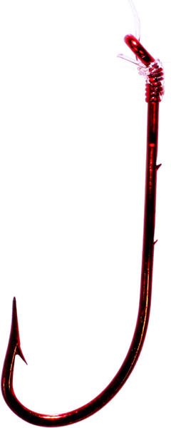 blood red fishing hooks Tru-Turn 303G Blood Red Snelled Hooks 8