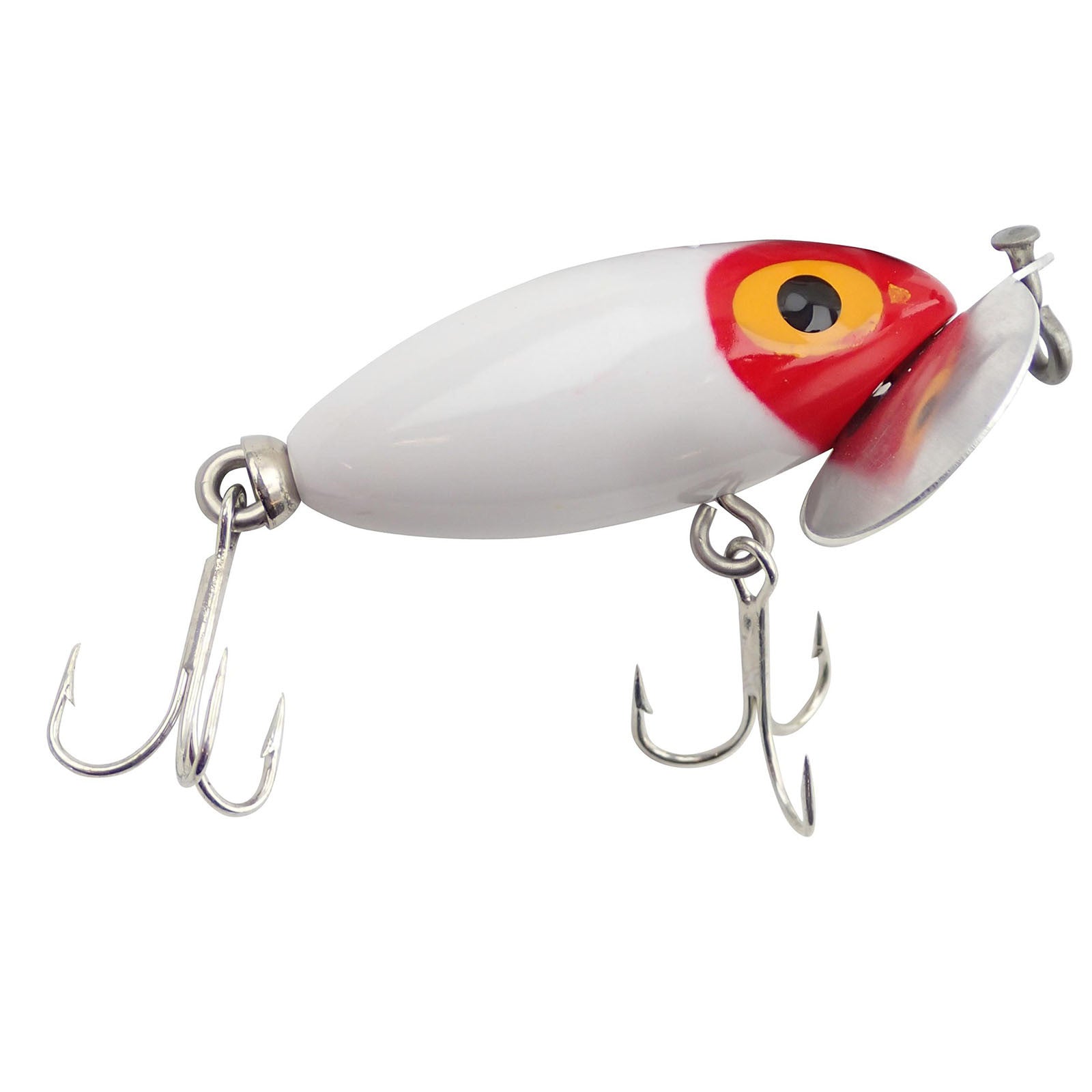 fishing arbogast lures jitterbug Arbogast Jitterbug White/Red Head