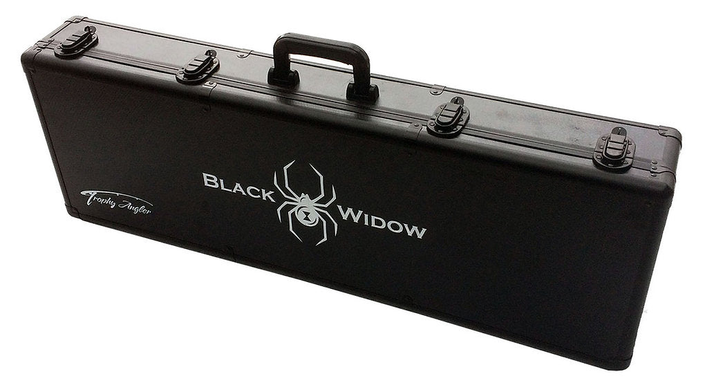ice fishing rod holder hard case Trophy Angler Black Widow 45" Hard-Sided Ice Rod Case ASG-BWHC-45