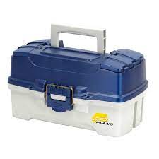 deluxe tackle box Plano Tackle Box Blue / White 2 Tray