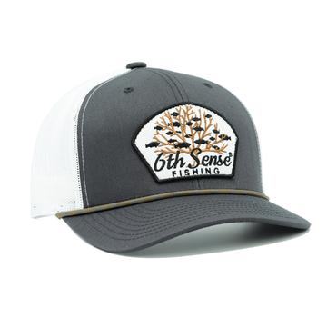 6th Sense Fishing - Premium Hats - Fishbones Flag - Black/Gray