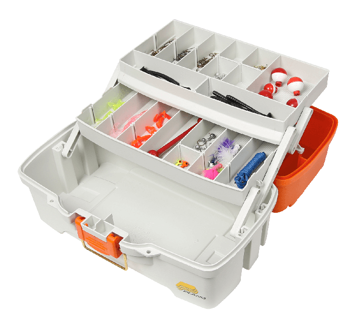 620210 Plano Ready Set Fish Two-Tray Tackle Box Orange/Tan 620210 Plano Ready Set Fish Two-Tray Tackle Box Orange/Tan