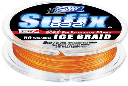 Sufix 4 lb Fire Camo 832 Ice Braid