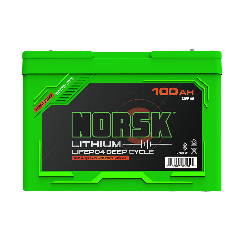 Norsk 100AH 12V LIFEPO4 Heated Deep Cycle Battery – Guardian
