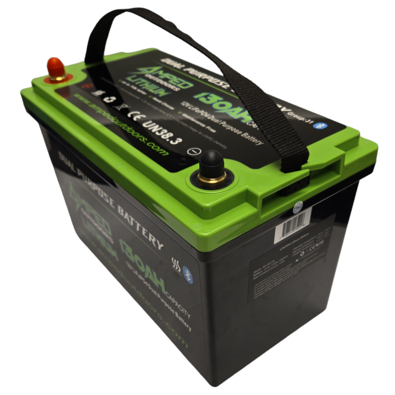 130Ah Dual Purpose Lithium Battery (Cranking) 12.8V - Bluetooth - IP67 Waterproof - Heated