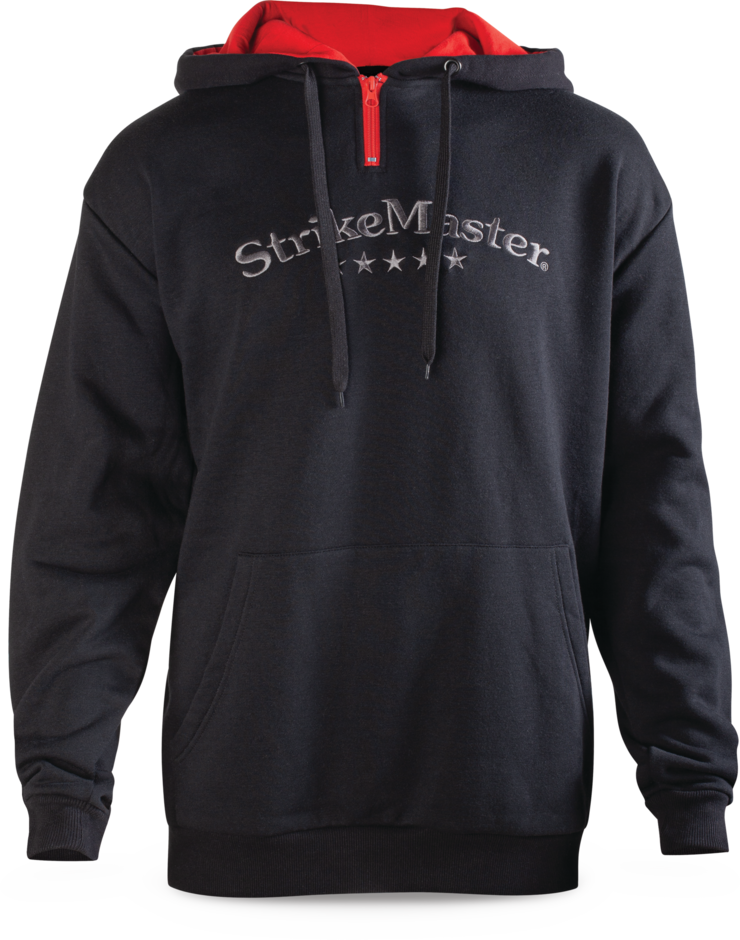 StrikeMaster® Black Hooded Sweatshirt