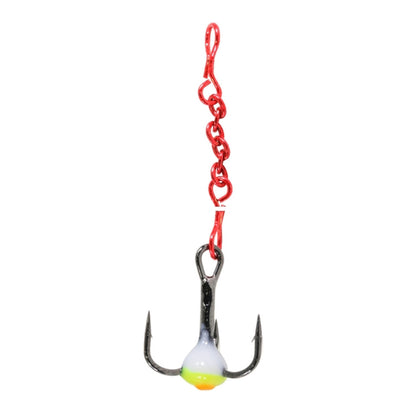 Clam Gaff Epoxy Chain Treble Hook #10 / White/Red/White