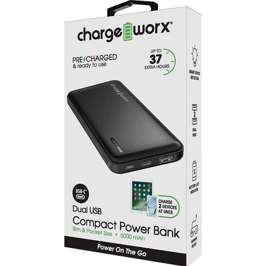 Chargeworx 5000mAh Dual USB Slim Power Bank Combatable w/ NORFIN Heated Boot Liners