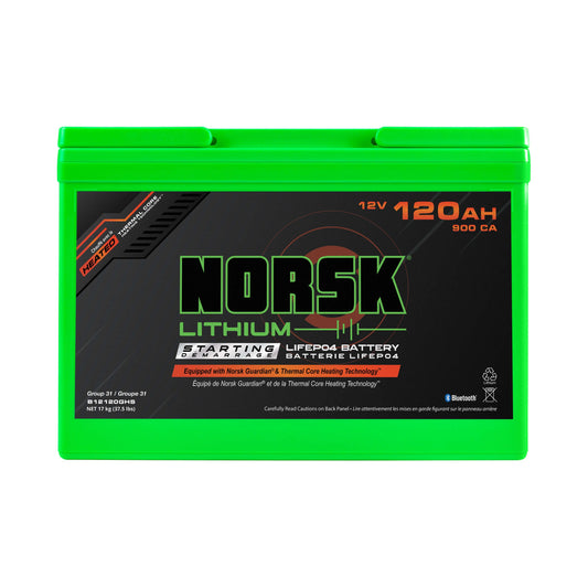 Norsk 12V 120AH Heated Lithium Cranking Battery