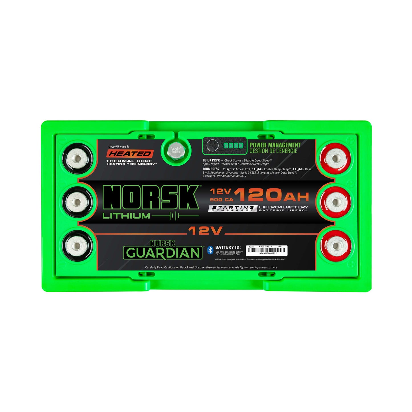 Norsk 12V 120AH Heated Lithium Cranking Battery