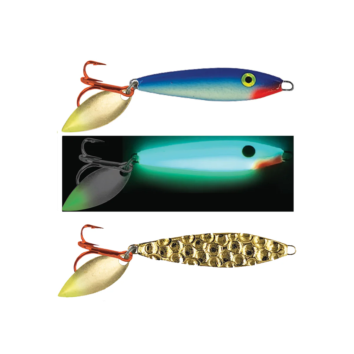 Moonshine Lures Two-Face Shiver Spoon-Blue Clown
