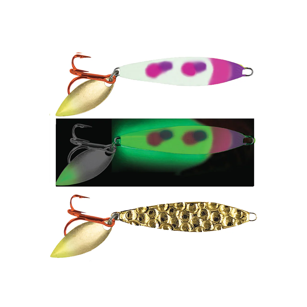 devcon 2 ton fishing lure Moonshine Lures Two-Face Shiver Spoon 1/8OZ / Blue Clown High_quality_daiwa Bg4500 Bg Saltwater This clear Birthday Size:SMALL