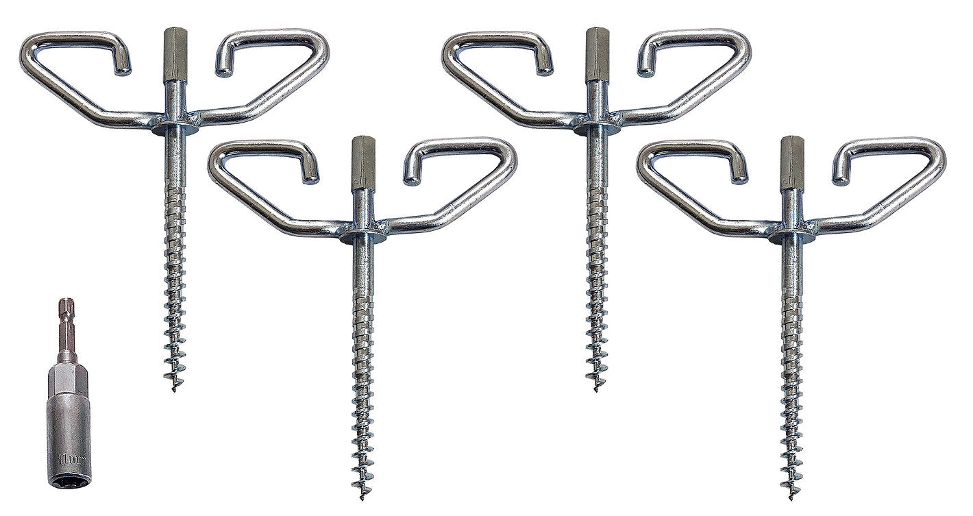 RAZR-BACK Power-Drill Ice Anchor 4-pk Kit