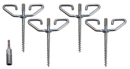 RAZR-BACK Power-Drill Ice Anchor 4-pk Kit