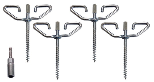 RAZR-BACK Power-Drill Ice Anchor 4-pk Kit