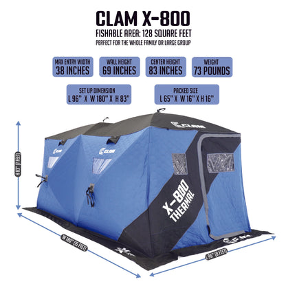 Clam X-800 Thermal - 6 Side Double Hub Shelter