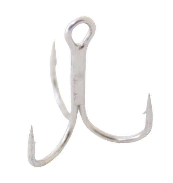 5/0# 1.77 Treble Fish Hooks Carbon Steel Sharp Bend Hook with Barbs, White  20 Pack