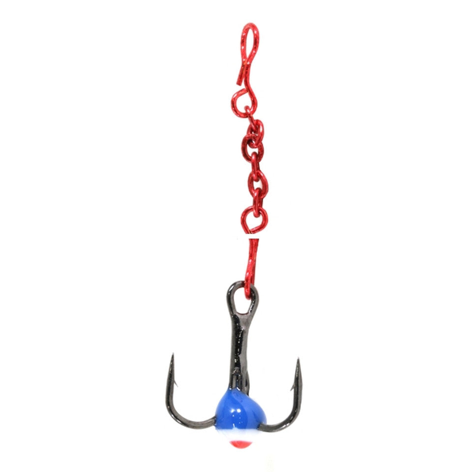 blue fishing hooks Clam Gaff Epoxy Chain Treble Hook #10 / Red/White/Blue How to Catch More Premium saltwater offshore fishing better hooking capacity Style:Kids Blue Spinning Rod