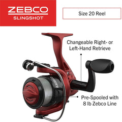 Zebco Slingshot Spincast Reel and Fishing Rod Combo 5-Foot 6-Inch 2-Piece  Fishing Pole Size 30 Reel Right-Hand Retrieve Pre-Spooled with 10-Pound  Zebco Line Blue