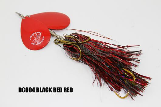 cowgirl fishing lure Musky Mayhem Jr Double Cowgirl Black/Red