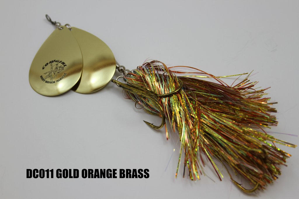 Musky Mayhem Double Cowgirl Gold/Orange Brass