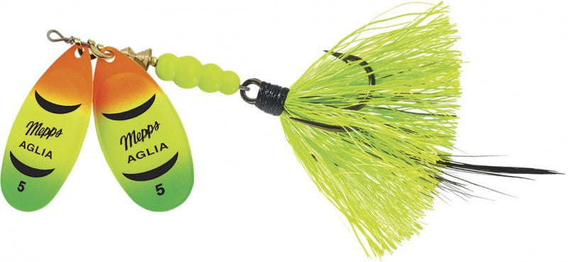 Mepps Double Blade Aglia-Hot Firetiger-Chartreuse