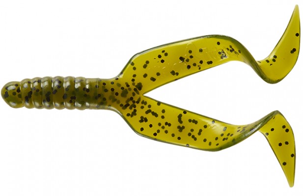 double split tail fishing lure Mister Twister Double Tail Grub | Watermelon Seed; 4 in