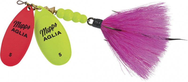 Mepps Double Blade Aglia - Hot Pink/Chartreuse/Pink - 4-1/2" Mepps Double Blade Aglia - Hot Pink/Chartreuse/Pink - 4-1/2"
