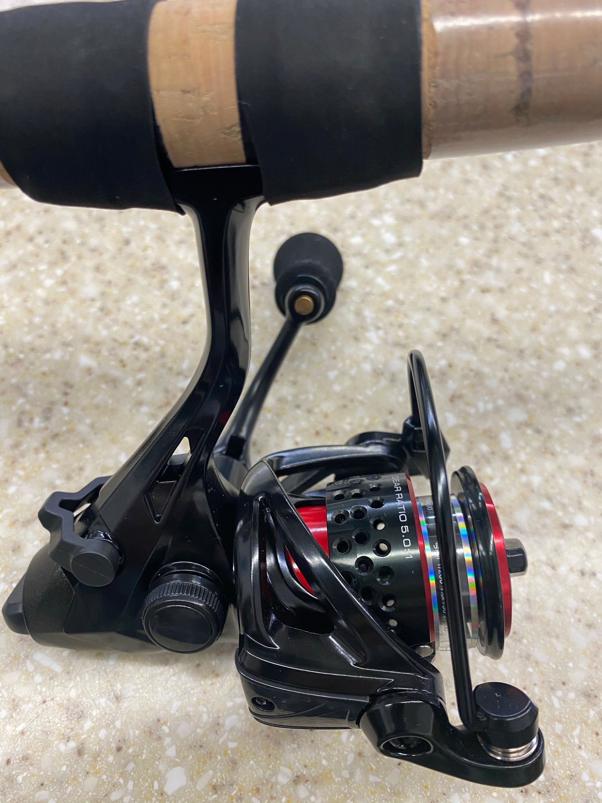 okuma cold water ice rod "A" Wire Line Equipped with rubber shrink tube grips with a triangular foregrip to prevent twisting Okuma Cold Water Ice Okuma